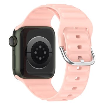 Apple Watch Series 8 (41mm) aaltomaisen silikonikellon ranneke - Vaalea Pinkki