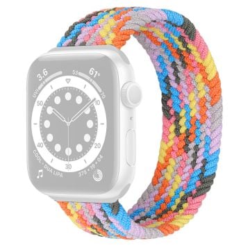 Apple Watch Series 8 (41mm) joustava nailon kellonhihna - Sateenkaarisokeri Koko: M