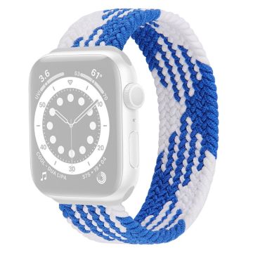 Apple Watch Series 8 (41mm) joustava nailon kellonhihna - Sininen / Valkoinen Koko: M