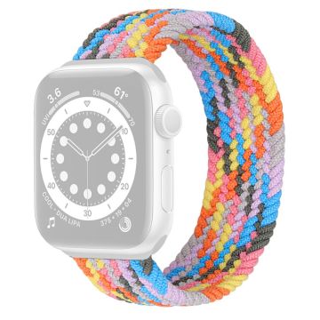 Apple Watch Series 8 (41mm) joustava nailon kellonhihna - Sateenkaarisokeri Koko: L