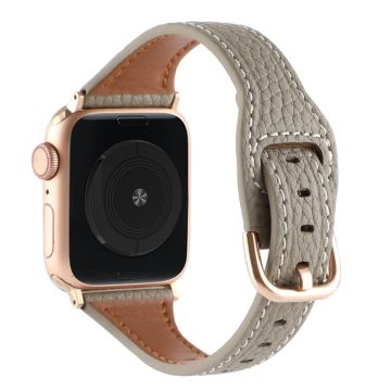 Apple Watch Series 8 (41mm) aito nahkaranneke - Harmaa