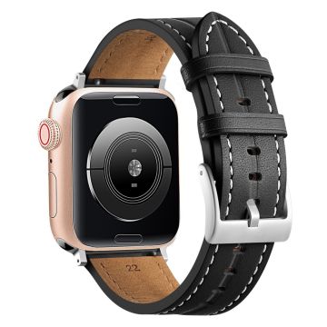 Apple Watch Series 8 (41mm) aito nahkaranneke - Musta