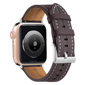 Apple Watch Series 8 (41mm) aito nahkaranneke - Kahvi