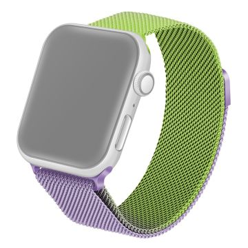 Apple Watch Series 8 (41mm) kaksivärinen ruostumattomasta teräksestä valmistettu ranneke - Violetti / Vihreä