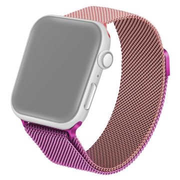 Apple Watch Series 8 (41mm) kaksivärinen ruostumattomasta teräksestä valmistettu ranneke - Violetti / Ruusu Vaaleanpunainen