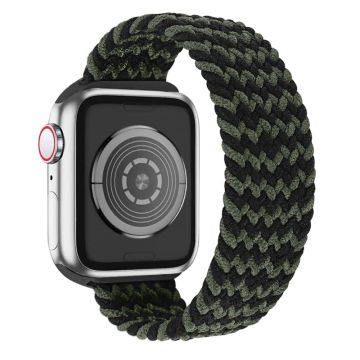 Apple Watch Series 8 (41mm) joustava kudottu kellonhihna - Musta / Vihreä / Koko: Xl