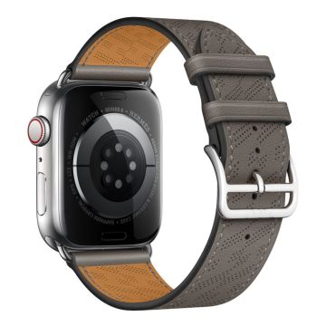 Apple Watch Series 8 (41mm) aito nahkaranneke - Tummanharmaa