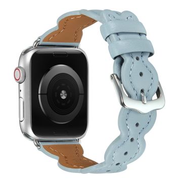 Apple Watch Series 8 (41mm) aitoa nahkaa, kandeerattuja hiuksia - Sininen