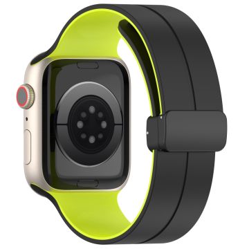 Apple Watch Series 8 (41mm) kaksivärinen silikoniranneke - Musta / Vihreä