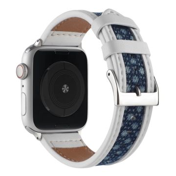 Apple Watch Series 8 (41mm) nahkaranneke - Valkoinen / Valkoinen