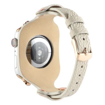 Apple Watch Series 8 (41mm) aito nahkaranneke - Beige