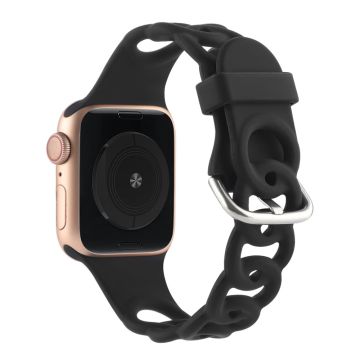 Apple Watch Series 8 (41mm) donitsi ontto silikoniranneke - Musta