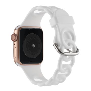 Apple Watch Series 8 (41mm) donitsi ontto silikoniranneke - Valkoinen