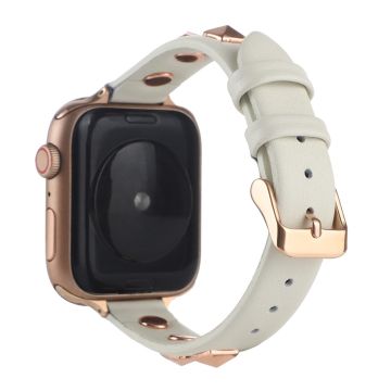 Aito nahkaranneke Apple Watch Series 8 (41mm) - Valkoinen