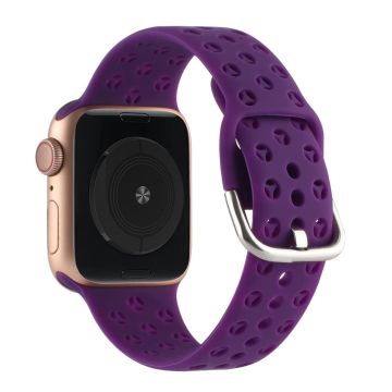 Apple Watch Series 8 (41mm) ontto silikoniranneke - Tumma Violetti