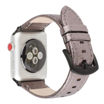 Apple Watch Series 8 (41mm) glitter-tyylinen aito nahkaranneke - Harmaa