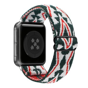 Apple Watch Series 8 (41mm) viileä kuvioinen elastinen nailonhihna - Sininen Valkoinen Kolmio