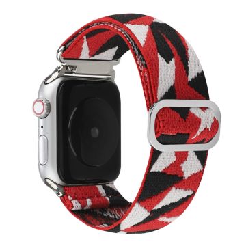 Apple Watch Series 8 (41mm) luovan kuvion joustava nailonhihna - Punainen / Valkoinen / Musta