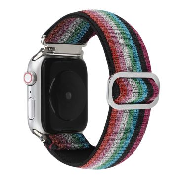 Apple Watch Series 8 (41mm) luovan kuvion joustava nailonhihna - Sateenkaari Grunge