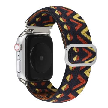 Apple Watch Series 8 (41mm) luovan kuvion joustava nailonhihna - Oranssi / Keltainen