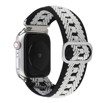 Apple Watch Series 8 (41mm) luovan kuvion joustava nailonhihna - Valkoinen