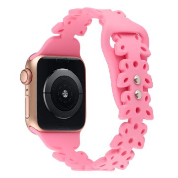 Apple Watch Series 8 (41mm) silikoniranneke - Kuuma Vaaleanpunainen