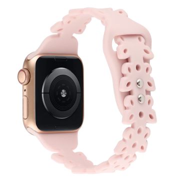 Apple Watch Series 8 (41mm) silikoniranneke - Vaalea Pinkki