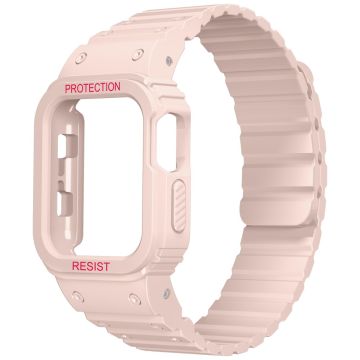 Apple Watch Series 8 (41mm) silikoniranneke suojuksella - Pinkki