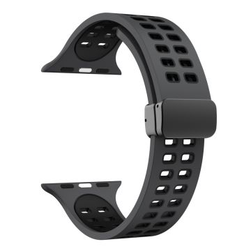 Apple Watch Series 8 (41mm) kaksivärinen silikoniranneke - Hiilenmusta / Musta