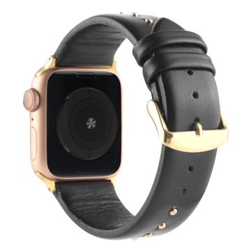 Apple Watch Series 8 (41mm) Aito nahkaranneke - Musta