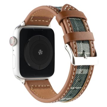 Apple Watch Series 8 (41mm) kangas- ja nahkaranneke - Vihreä