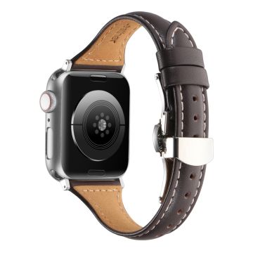 Apple Watch Series 8 (41mm) Aito naudannahkaranneke - Kahvi