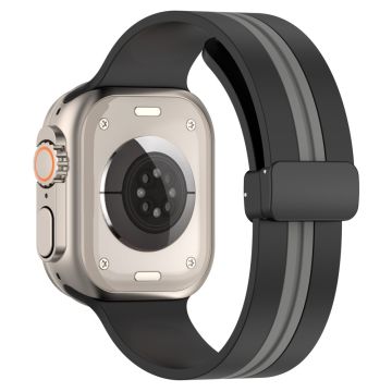 Apple Watch Series 8 (41mm) kaksivärinen silikoniranneke - Musta / Harmaa