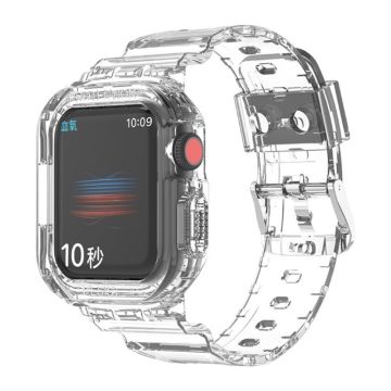 Apple Watch Series 8 (45mm) / Watch Ultra suojakellon hihna suojuksella - Läpinäkyvä