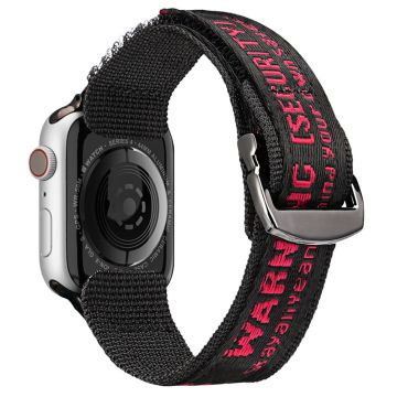 DUX DUCIS Apple Watch Series 8 (41mm) nylonkellohihna - Musta / Punainen