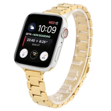 Apple Watch Series 8 (45mm) / Watch Ultra kolmen helmen tyylinen metallikelloranneke - Kulta