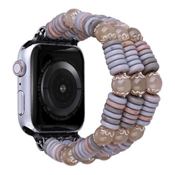 Apple Watch Series 8 (45mm) / Watch Ultra hiutalehelmi ranneke - Kahvi