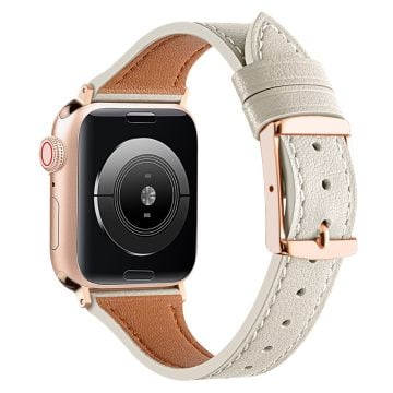 Apple Watch Series 8 (45mm) / Watch Ultra aito nahkaranneke - Beige