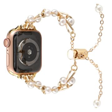 Apple Watch Series 8 (45mm) / Watch Ultra faux pearl metalliranneke