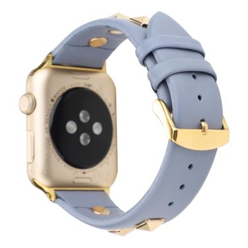 Apple Watch Series 8 (45mm) / Watch Ultra aito nahkaranneke - Tummansininen / Tummansininen