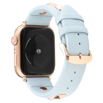 Apple Watch Series 8 (45mm) / Watch Ultra aito nahkaranneke - Vauvasininen / Vauvasininen