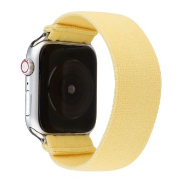 Apple Watch Series 8 (45mm) / Watch Ultra yksinkertainen joustava nailonhihna - Vaaleankeltainen