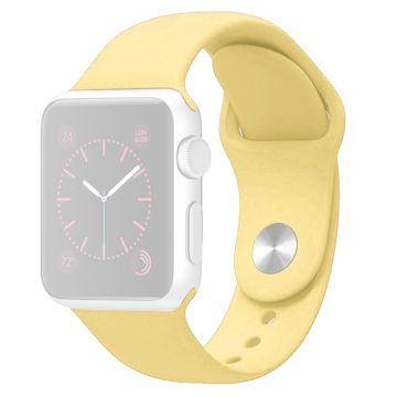 Apple Watch Series 8 (45mm) / Watch Ultra silikoniranneke (vakiokoko) - Vaaleankeltainen