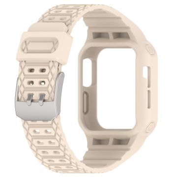 Apple Watch Series 8 (45mm) integroitu hihna ja suojus - Beige