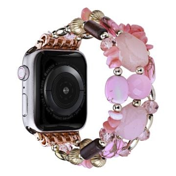 Apple Watch Series 8 (45mm) / Watch Ultra muodikas helmityylinen ranneke - Pinkki