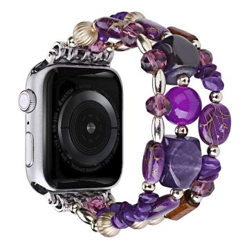 Apple Watch Series 8 (45mm) / Watch Ultra muodikas helmityylinen ranneke - Violetti