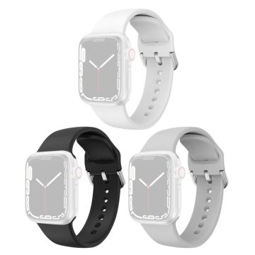 3kpl Apple Watch Series 8 (45mm) silikoniranneke - Valkoinen / Musta / Vaalean Harmaa