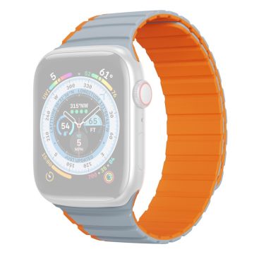 DUX DUCIS Apple Watch Series 8 (45mm) / Watch Ultra kaksivärinen silikoniranneke - Harmaa / Oranssi