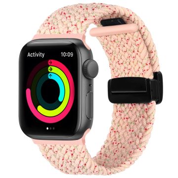 Apple Watch Series 8 (45mm) / Watch Ultra nylon silikonihihna - Starlight Vaaleanpunainen