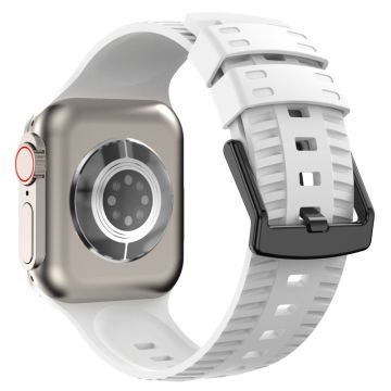 Apple Watch Series 8 (45mm) / Watch Ultra yksinkertainen silikoniranneke - Valkoinen